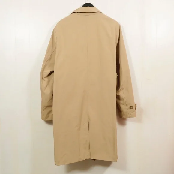 H&M Men’s Trench Car Coat 42R Tan Long Overcoat Collared Winter Jacket - Picture 3 of 11